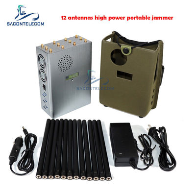 เครื่องรบกวนสัญญาณ GPSL1 Lojack แบบพกพา กำลังไฟรวม 37W ครอบคลุม 12 แบนด์ รัศมีการป้องกัน 40 เมตร
