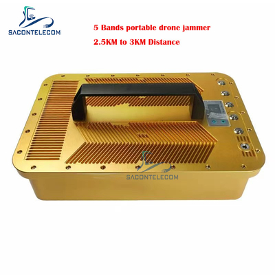 3 กิโลเมตร 5 แบนด์ Drone Portable Jammer Blocker 900mhz 2.4G GPS1.5G 5.2G 5.8G