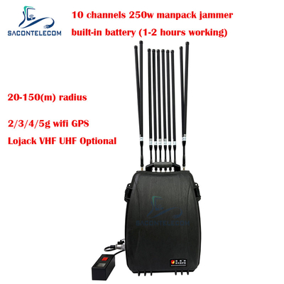 ระยะทาง 150m Backpack เครื่องยับสัญญาณโทรศัพท์มือถือ