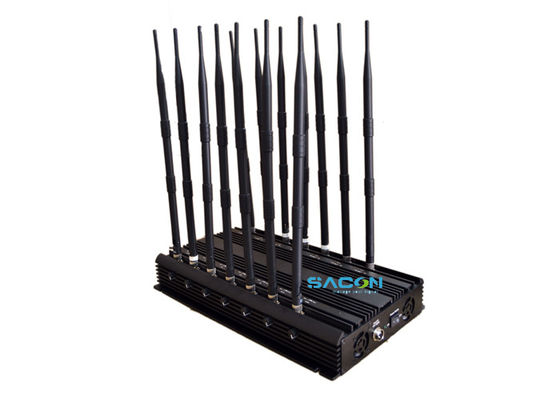 14 แบนด์ 35W เครื่องยับยับสัญญาณโทรศัพท์มือถือพลังงานสูง พร้อมพัดลมเย็น 4 เครื่อง และโล่ 70m