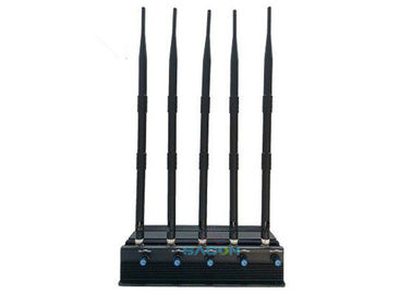 2G 3G 4G Wifi Signal Jammer Blocker 5 แอนเทนน่าที่มีความถี่ 50-60Hz