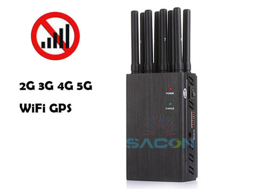 เครื่องรบกวนสัญญาณแบบพกพา 8 แบนด์ กำลังขับ 4W ระยะ 20 เมตร สำหรับบล็อก WiFi GPS 2G 3G 4G