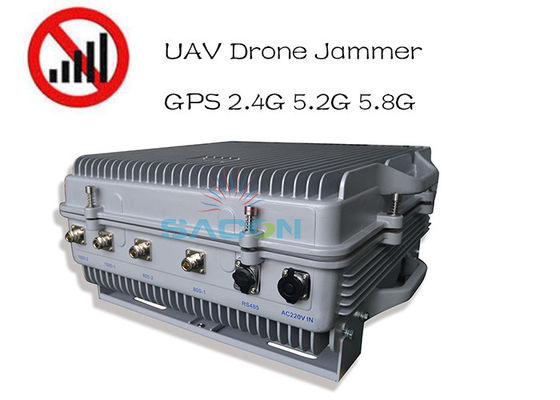 กันน้ํา IP64 พลังงานสูง 385w Drone Signal Jammer 1.5km ระยะไกล GPS 2.4G 5.8G