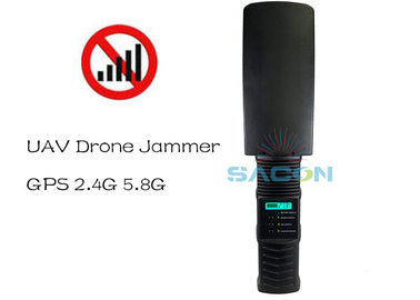 น้ําหนักเบา 2.4 กิโลกรัม 5.8 กิโลกรัม จีพีเอส 500 มือถือ Drone Signal Jammer