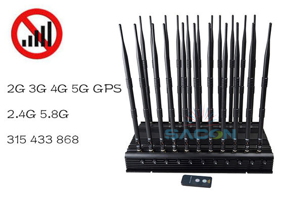 เครื่องรบกวนสัญญาณ 42W ปรับกำลังได้พร้อมระยะ 40 เมตร สำหรับสัญญาณ VHF UHF 5G