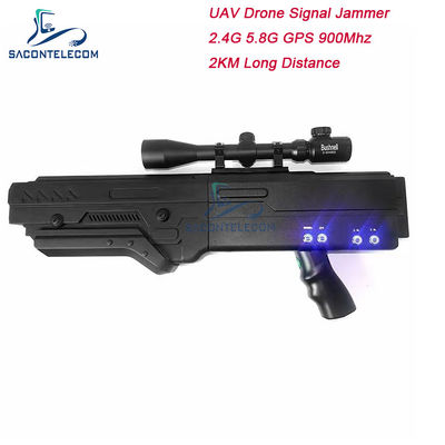 4 แบนด์ปืน Drone Jammer ด้วยแบตเตอรี่ 5000mAh และระยะทาง 2 กม.