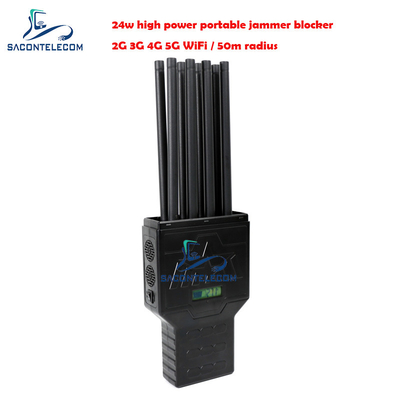 พกพา 2G 3G 4G GPS 5G สัญญาณยับยั้ง 50m ระยะยาว 8 แอนเทนนา