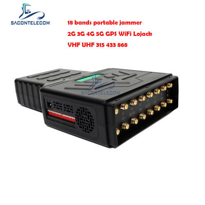 เครื่องรบกวนสัญญาณโทรศัพท์มือถือ 5G แบบพกพา ABS 18W ครอบคลุมทุกย่านความถี่และระยะ 20 เมตร