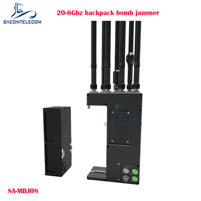 20-6000MHz แมนแพ็ค เครื่องยับยับเครื่องบินไร้คนขับด้วยพลังงาน 100W และระยะยับยับ 40m แมงเป้ระเบิดยับยับสัญญาณ UAV