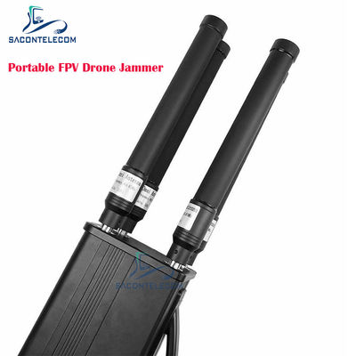 เครื่องยับยับสัญญาณ Drone แบบพกพา 160W 4 แบนด์ ระยะยับยับ 1.5KM และแบตเตอรี่ที่ติดตั้ง