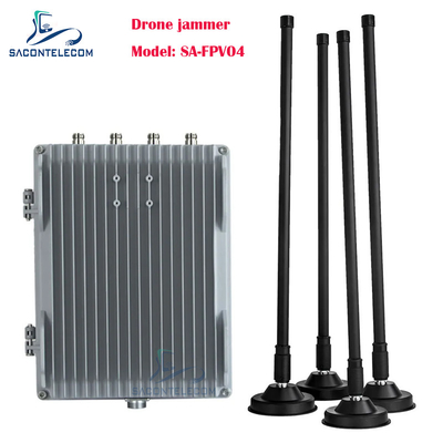 4 ช่องทาง 200w เครื่องยับยับสัญญาณ Drone ที่มีพลัง เครื่องยับยับ Drone FPV