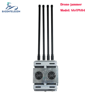 4 ช่องทาง 200w เครื่องยับยับสัญญาณ Drone ที่มีพลัง เครื่องยับยับ Drone FPV