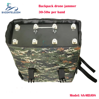 8 แบนด์ 400w แพวเวอร์แมน แพ็ค Drone Signal Jammer กล่องโลหะ กระเป๋าเป้ย