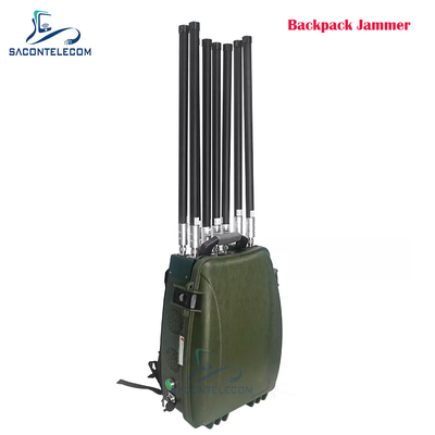 6 ช่อง 300w แรง Backpack Drone สัญญาณ Jammer 433 900mhz GPS 2.4G 5.8G