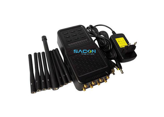 เครื่องรบกวนสัญญาณโทรศัพท์มือถือ 5.8G กำลังสูงแบบพกพา พร้อม 8 แบนด์ และแบตเตอรี่ 4700mAh