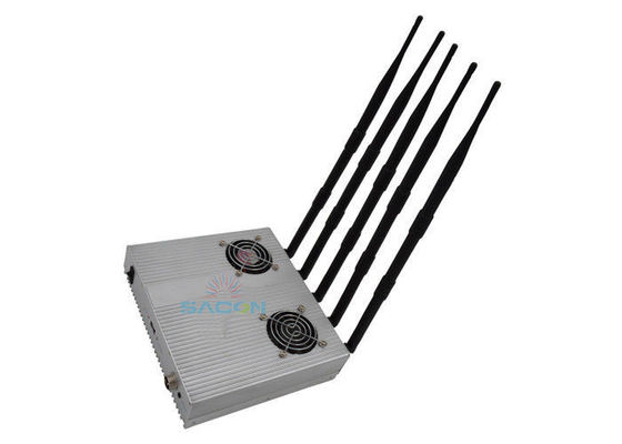 5 แอนเทนนา 12 วัตต์ โทรศัพท์มือถือ GPS Jammer ด้วยพลังงานออกปรับสําหรับพื้นที่ปลอดภัย