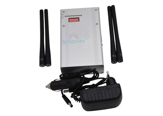 เครื่องยับยับ GPS มือถือดิจิตอลที่มีพลังงานออก 6.5w และแอนเทนนา 4 เครื่อง สําหรับ 300-3000 ตารางเมตร ระยะยับยับ