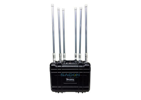 เครื่องรบกวนสัญญาณเป้สะพายหลังกำลังสูง 90W เครื่องรบกวน IED แบบพกพา 6 ช่องสำหรับกองกำลังและหน่วย SWAT