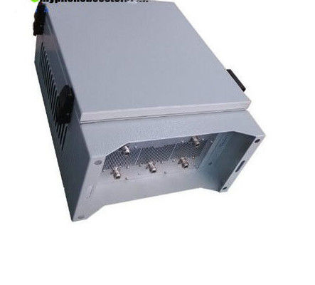 เครื่องรบกวนสัญญาณโทรศัพท์มือถือกันน้ำ 250W 5 แบนด์สำหรับใช้ภายนอกอาคารในเรือนจำและแหล่งน้ำมัน