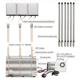 24 ชั่วโมงทํางาน โทรศัพท์มือถือคุก Jammer 6 แอนเทนน่า 2G 3G 4G GPS 90w พลังงาน