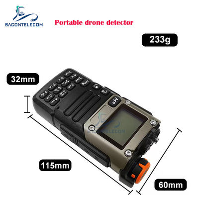 เครื่องตรวจจับโดรนแบบพกพาไร้สาย ความถี่ 700-6Ghz ระยะตรวจจับ 800 เมตร