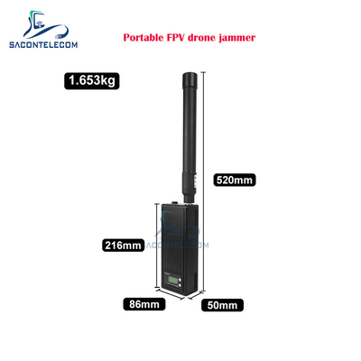 แบนด์เดียว พกพา FPV Drone Signal Jammer ระยะทาง 1.5 กม.