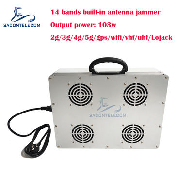 All Frequencies 14 channels Indoor Mobile Phone Signal Jammer Blocker Up To 80m