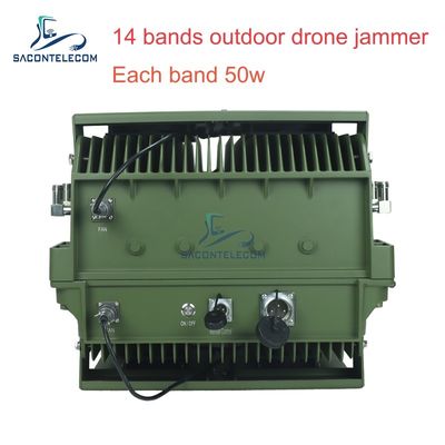 14 ช่อง 700W แรงสูง Anti Drone Jammer ด้วยระยะการยับยั้ง 2 กิโลเมตร สําหรับความปลอดภัยภายนอก