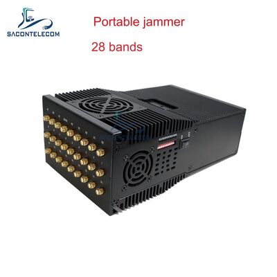 28 ช่องทาง 28W เครื่องยับยั้งสัญญาณพกพาที่มี 27 อันเทนนาสําหรับยับยับสัญญาณไร้สาย