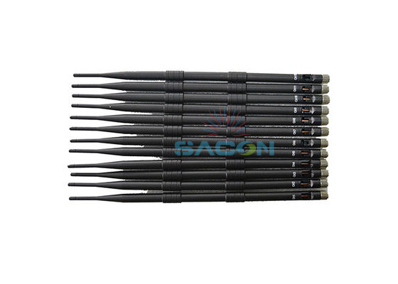 เครื่องรบกวนสัญญาณ 5G กำลังไฟ 80W พร้อมเสาอากาศ 12 ต้น และรีโมทคอนโทรลอินฟราเรดสำหรับบล็อกสัญญาณโทรศัพท์มือถือ