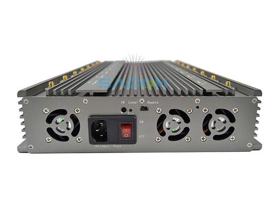 เครื่องรบกวนสัญญาณ 5G กำลัง 100W ระยะ 80 เมตร ตัวบล็อกโทรศัพท์มือถือ 16 แบนด์ สำหรับการรบกวนหลายความถี่