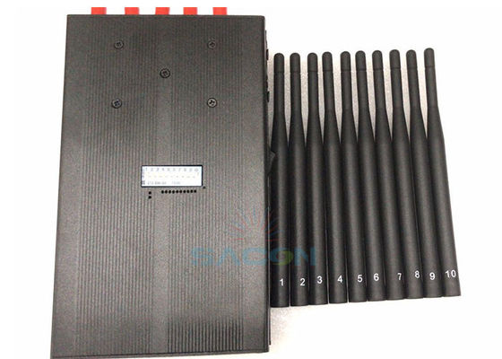 เครื่องรบกวนสัญญาณ 5G แบบพกพาพร้อมเสาอากาศ 10 ต้น ระยะ 15 เมตร และแบตเตอรี่ 8000mAh