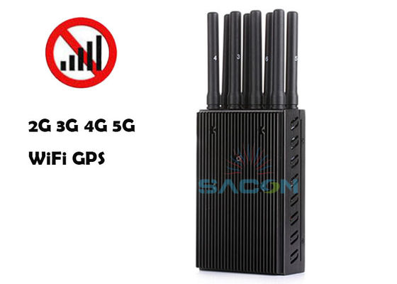 เครื่องรบกวนสัญญาณแบบพกพา 8 แบนด์ กำลังขับ 4W ระยะ 20 เมตร สำหรับบล็อก WiFi GPS 2G 3G 4G