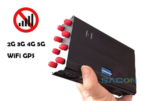 8 อันเทนนา 20m Range 4W Output Power Signal Jammer เครื่องยับยับสัญญาณโทรศัพท์มือถือ เครื่องยับยับ WiFi