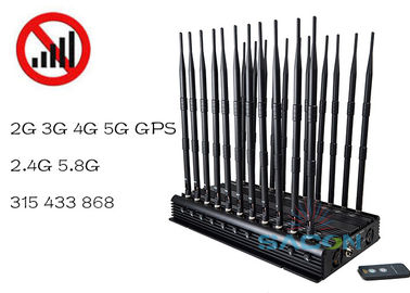 การควบคุมระยะไกลด้วยอินฟราเรด WiFi 22 อันเทนนา 5G Signal Jammer Blocker