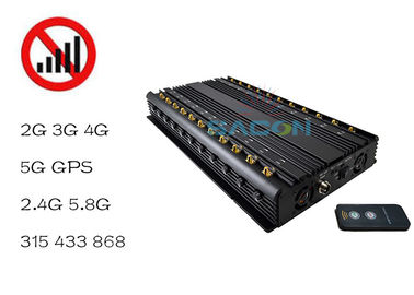 การควบคุมระยะไกลด้วยอินฟราเรด WiFi 22 อันเทนนา 5G Signal Jammer Blocker
