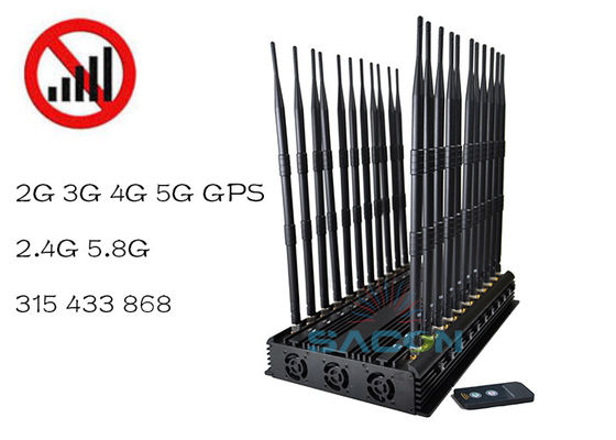 เครื่องรบกวนสัญญาณ 42W ปรับกำลังได้พร้อมระยะ 40 เมตร สำหรับสัญญาณ VHF UHF 5G
