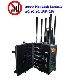 300w Backpack Jammer ตํารวจทหารใช้ระเบิด Blcok 2G 3G 4G 5G WiFi สูงถึง 500m