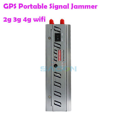 เครื่องรบกวนสัญญาณ GPS แบบมือถือ แบตเตอรี่ 8000mAh 8 เสาอากาศ สำหรับบล็อกสัญญาณ 2G 3G 4G