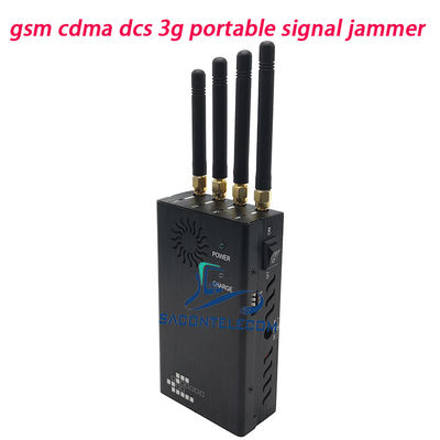 4 ช่องทาง 2W พลังงาน 15m Range พกพาสัญญาณ Jammer และโทรศัพท์มือถือ Jammer สําหรับ WiFi GPS การกั้น