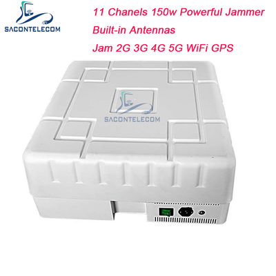 เครื่องยับยับสัญญาณ WiFi GPS พลังงานสูง 150W พร้อม 11 ช่องทางและการออกแบบกันน้ําเพื่อปิดโทรศัพท์มือถือ