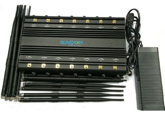 14 แบนด์ 35W Output Power โทรศัพท์มือถือ Jammer ด้วย 2-70M Jamming Range สําหรับสัญญาณ VHF UHF