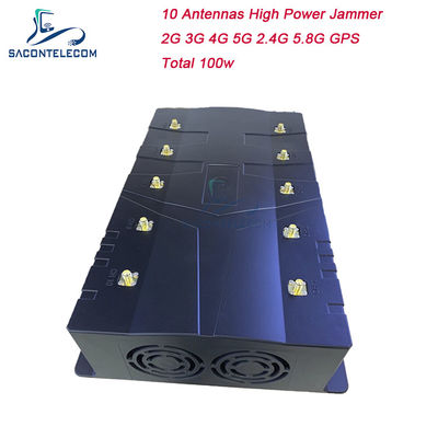 10 แอนเทนนา 100w 80m GPS เครื่องยับยั้งหน้าทํางาน WiFi 2G 3G 4G 5G