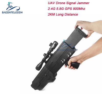 5000mAh 2km 900MHz Drone Signal Jammer WiFi 5.8g 2.4G 4 แบนด์
