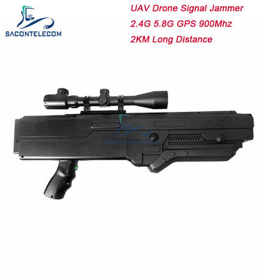 4 แบนด์ปืน Drone Jammer ด้วยแบตเตอรี่ 5000mAh และระยะทาง 2 กม.