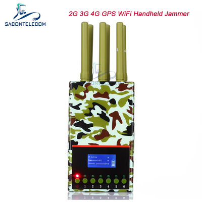 6 แอนเทนนา GPS Locker โทรศัพท์มือถือ Jammer 20m การคลุมตัว