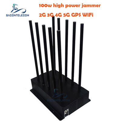 เครื่องยับยับสัญญาณ 5G ความแรงสูง 100W พร้อม 10 แบนด์และรัศมี 40m สําหรับใช้ในบ้าน