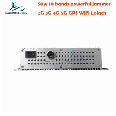 เครื่องยับยับสัญญาณโต๊ะทํางานพลังงานสูง 50W พร้อมแอนเทนนา 10 เครื่อง และแฟนเย็น 2 เครื่อง สําหรับ GSM DCS 3G 4G 5G