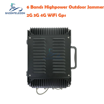 VSWR 135w 300m เครื่องยับยับสัญญาณโทรศัพท์มือถือ 6 ช่อง UAV เครื่องยับยับ Drone