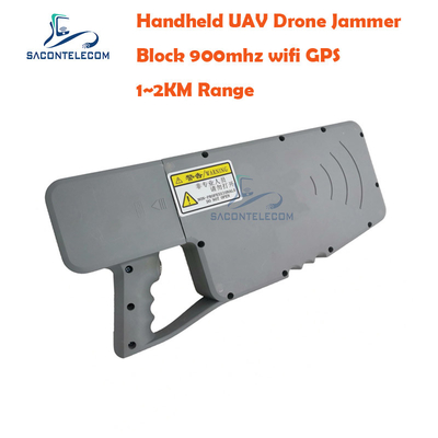 1200m GSM 900mhz UAV Drone Jammer WiFi GPS การควบคุมด้วยมือ
